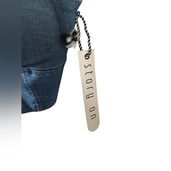 Story On Denim Button Front Bustier Crop Top NWT Size Large - Picture 4 of 9